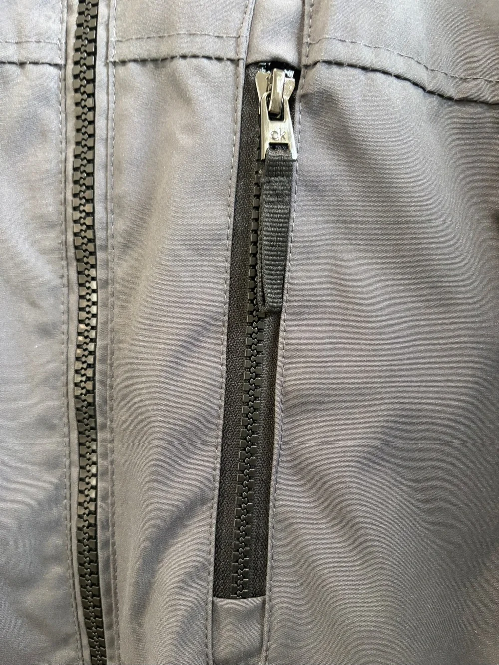 Calvin Klein Charcoal Gray Logo Patch Jacket 1/2